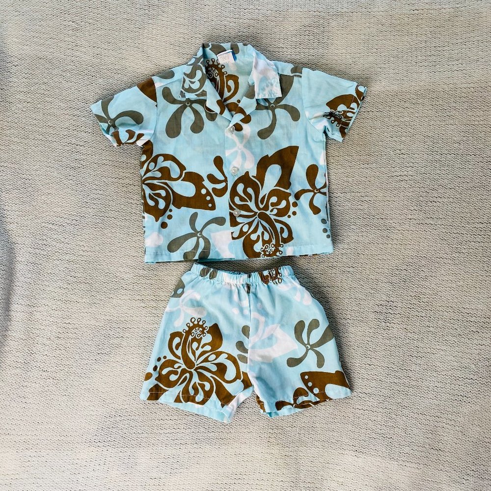 NWOT Hawaii Print Baby Short & Top Outfit 24 Month